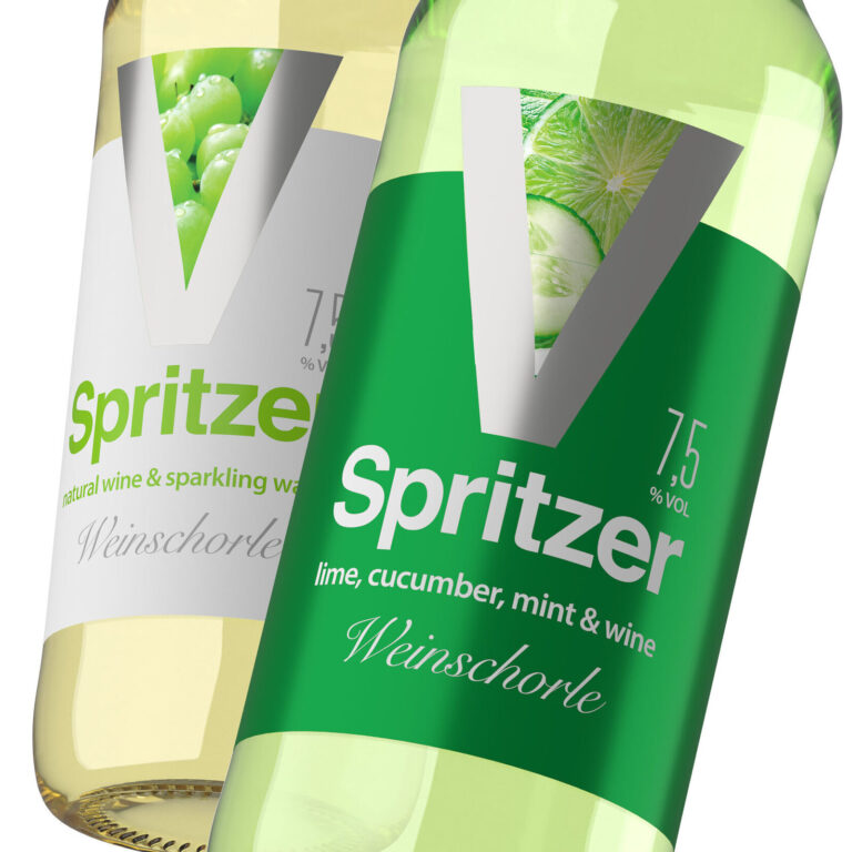 дизайн этикетки винного коктейля V Spritzer с лаймом и мятой