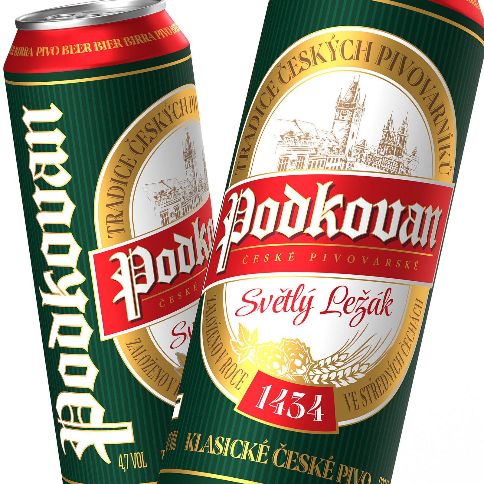 дизайн банки чешского пива Podkovan světlý ležák классический стиль