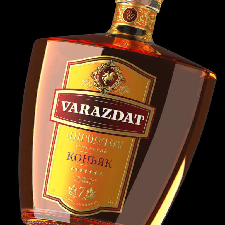 дизайн этикетки и упаковки армянского коньяка VARAZDAT премиум