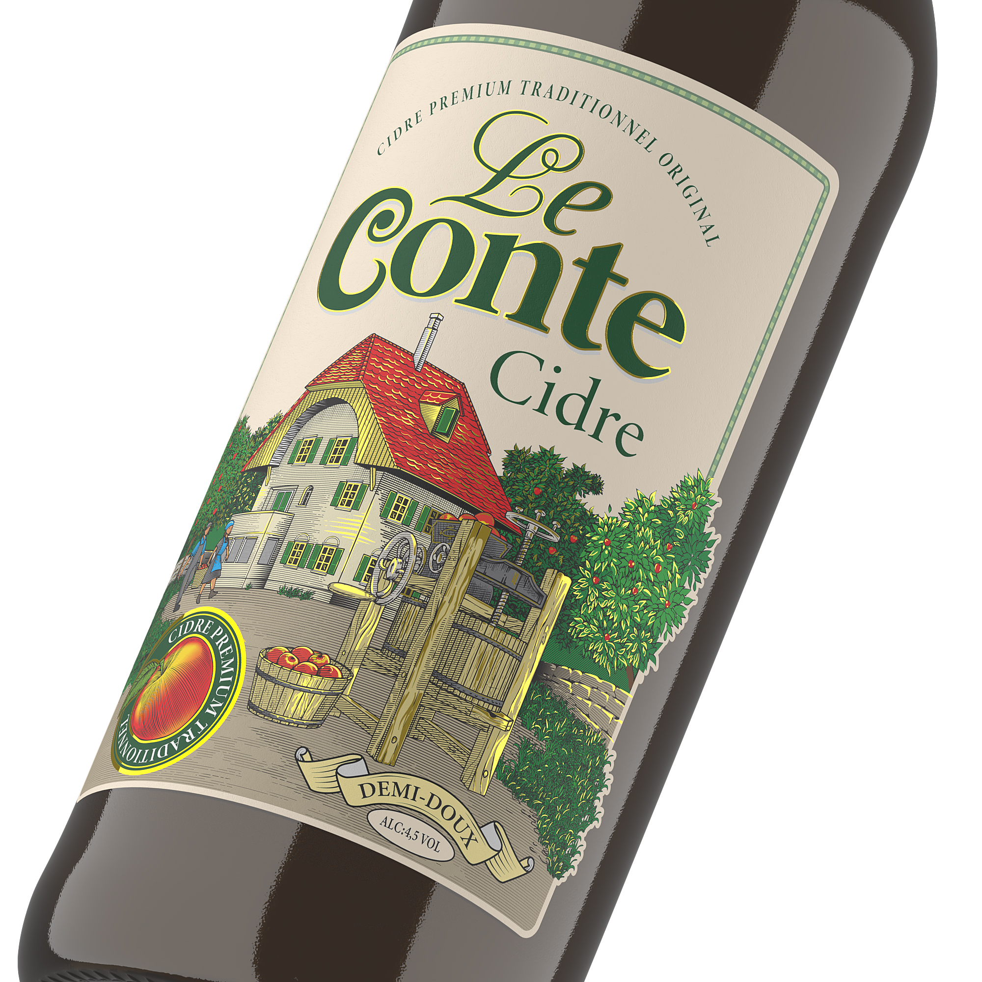 Увеличенная этикетка сидра "Le Conte"